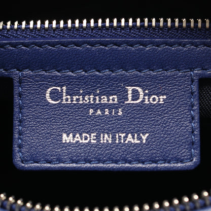 LADY DIOR レディディオール カナージュ 2WAY ハンドバッグ レザー ブルー クリスチャンディオール バッグ Christian Dior