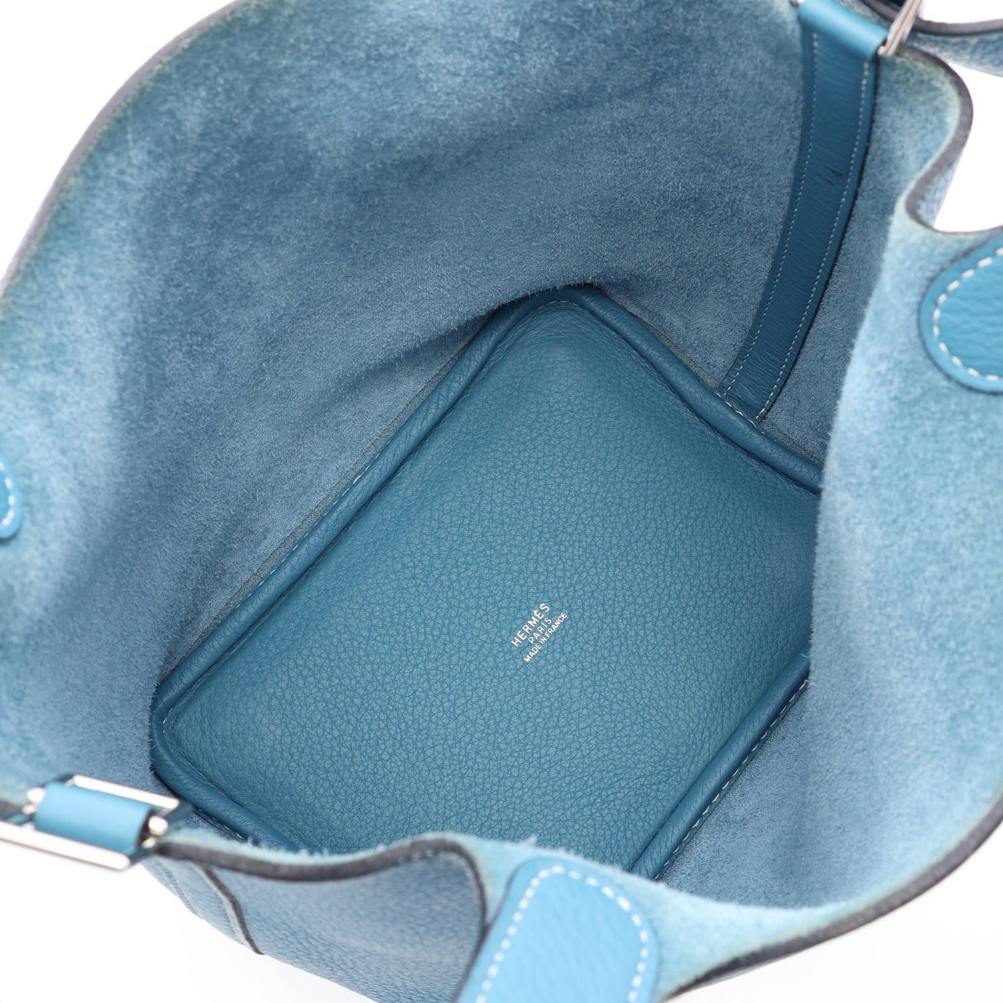 ピコタンPM ブルージーン ハンドバッグ トリヨンクレマンス ブルー シルバー金具 □H刻印 エルメス バッグ HERMES