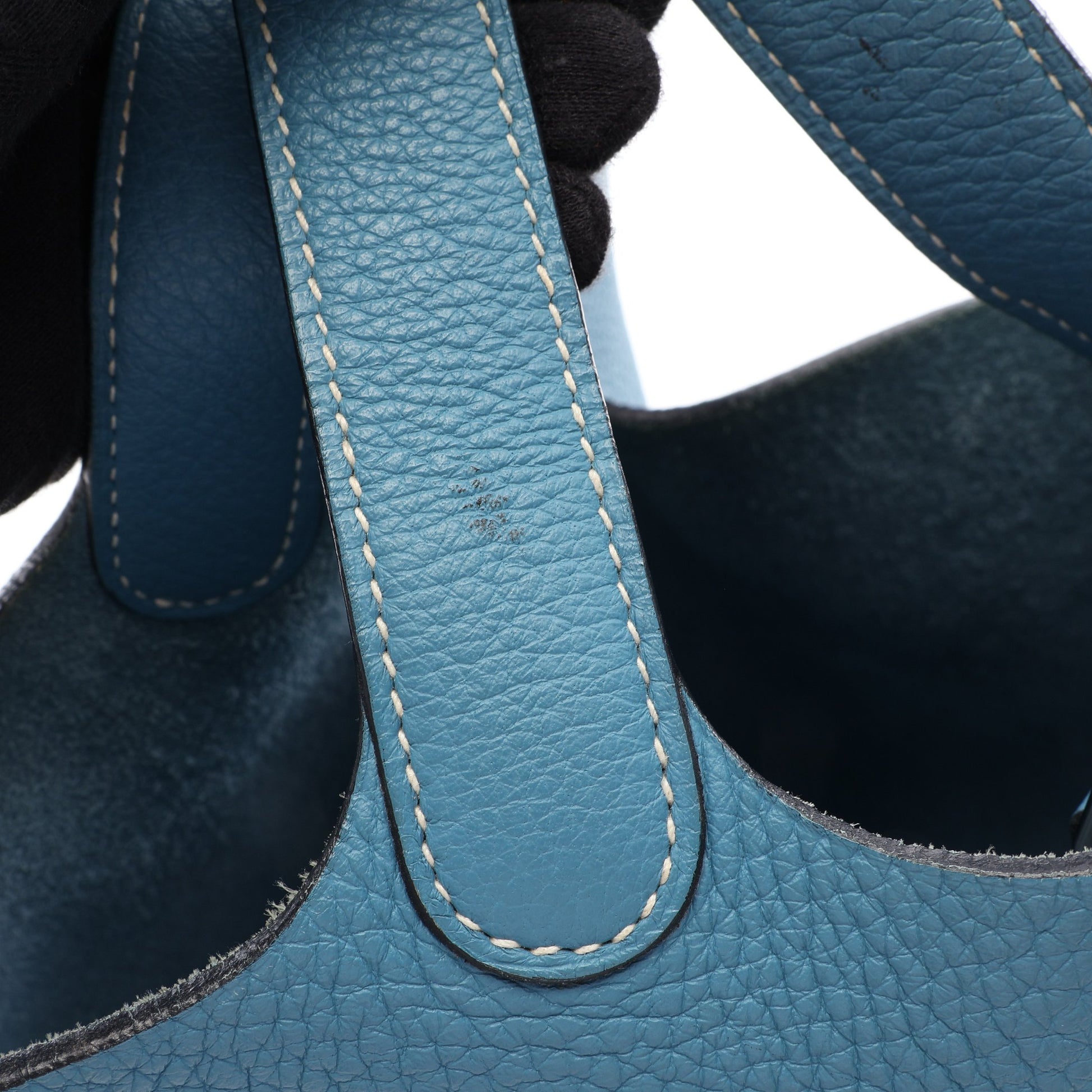 ピコタンPM ブルージーン ハンドバッグ トリヨンクレマンス ブルー シルバー金具 □H刻印 エルメス バッグ HERMES