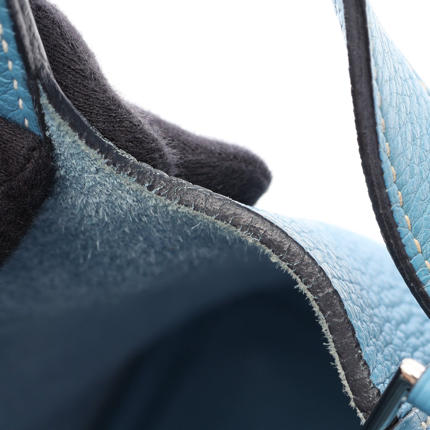 ピコタンPM ブルージーン ハンドバッグ トリヨンクレマンス ブルー シルバー金具 □H刻印 エルメス バッグ HERMES