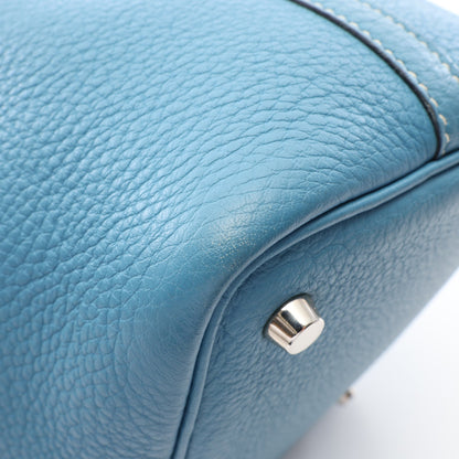 ピコタンPM ブルージーン ハンドバッグ トリヨンクレマンス ブルー シルバー金具 □H刻印 エルメス バッグ HERMES