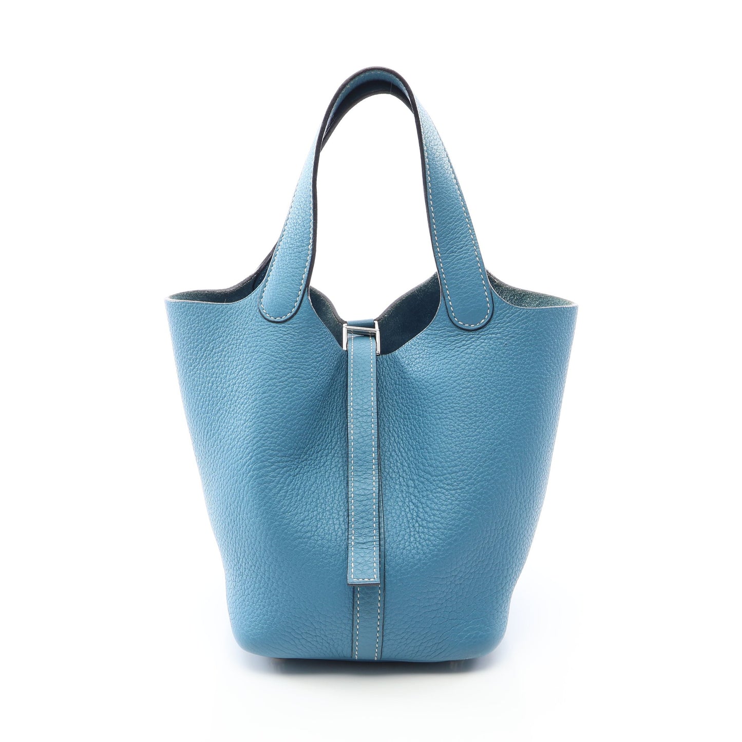 ピコタンPM ブルージーン ハンドバッグ トリヨンクレマンス ブルー シルバー金具 □H刻印 エルメス バッグ HERMES