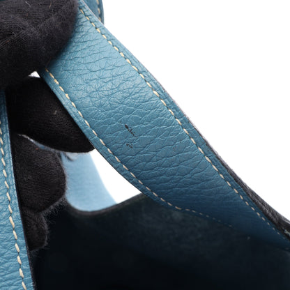 ピコタンPM ブルージーン ハンドバッグ トリヨンクレマンス ブルー シルバー金具 □H刻印 エルメス バッグ HERMES
