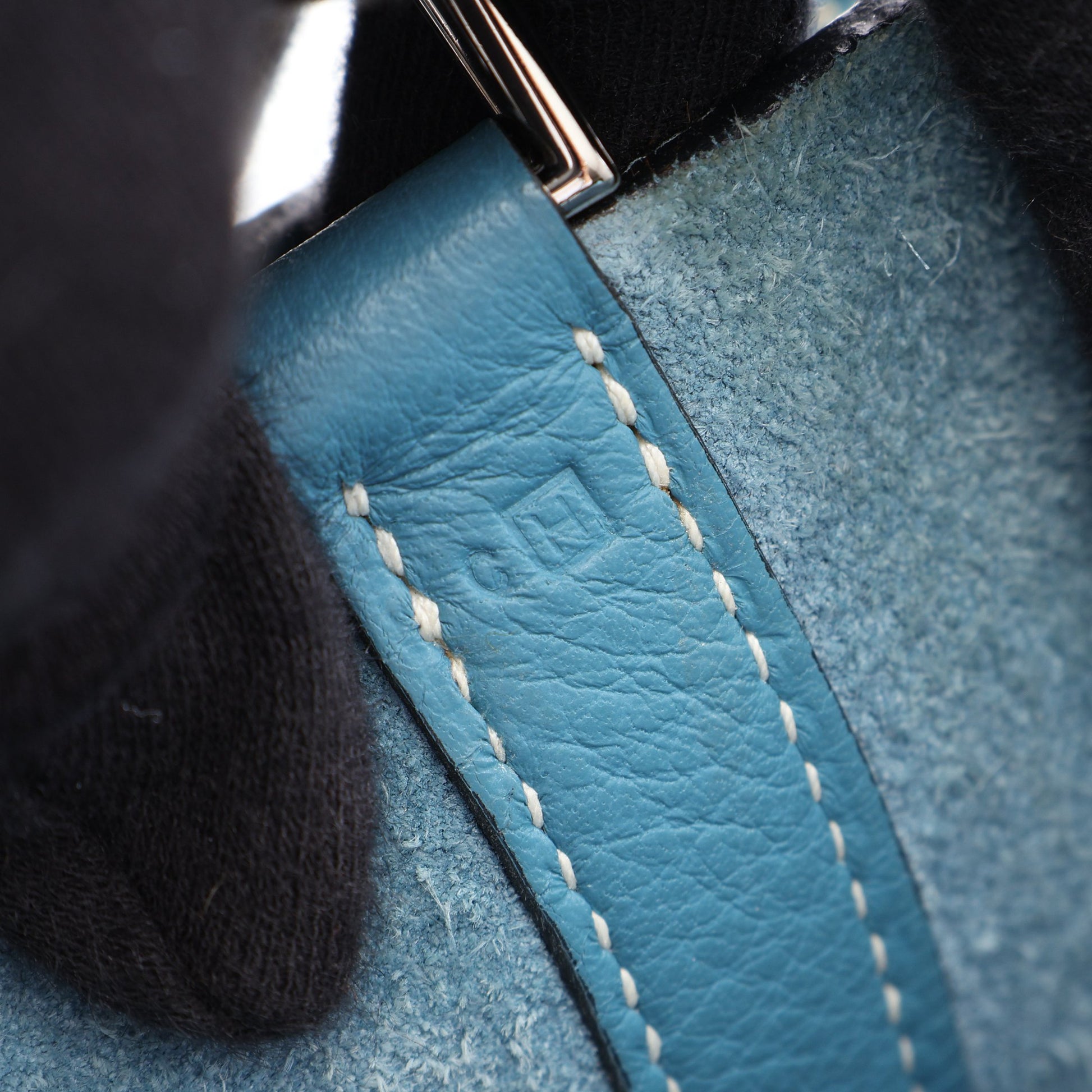 ピコタンPM ブルージーン ハンドバッグ トリヨンクレマンス ブルー シルバー金具 □H刻印 エルメス バッグ HERMES