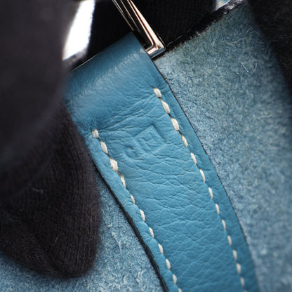 ピコタンPM ブルージーン ハンドバッグ トリヨンクレマンス ブルー シルバー金具 □H刻印 エルメス バッグ HERMES