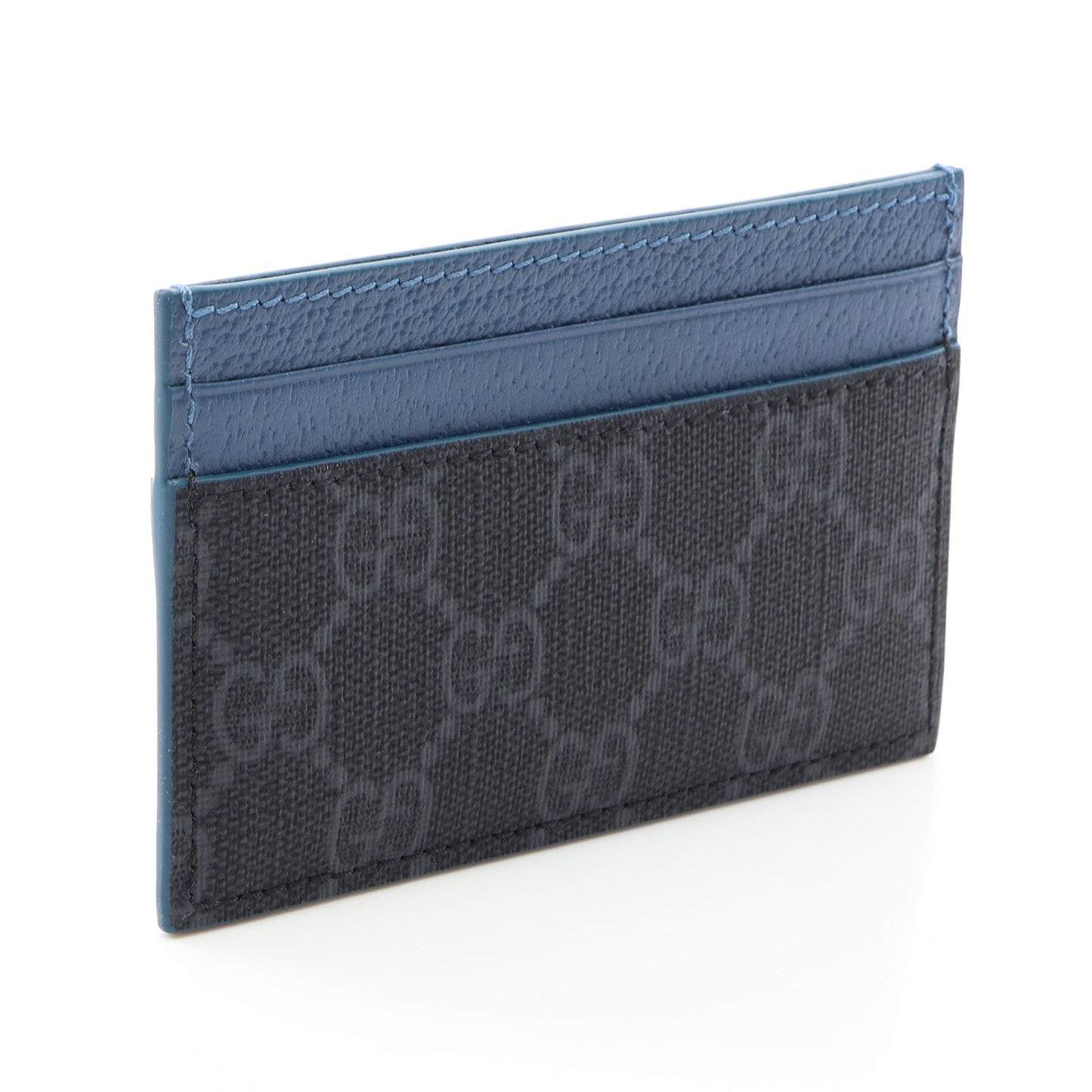 GGスプリーム カードケース PVC レザー ブラック ブルー グッチ 財布・小物 GUCCI