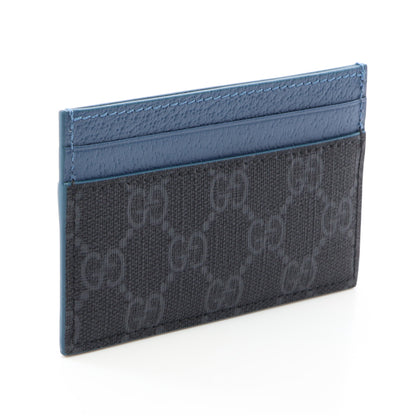 GGスプリーム カードケース PVC レザー ブラック ブルー グッチ 財布・小物 GUCCI