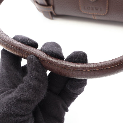 センダ ハンドバッグ レザー ダークブラウン ロエベ バッグ LOEWE