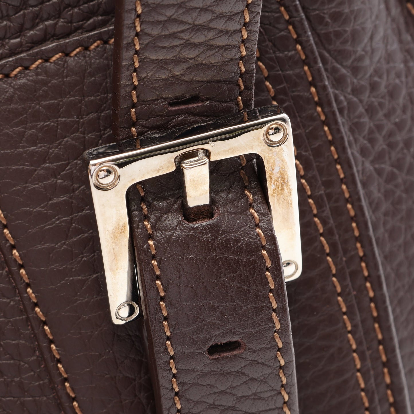 センダ ハンドバッグ レザー ダークブラウン ロエベ バッグ LOEWE