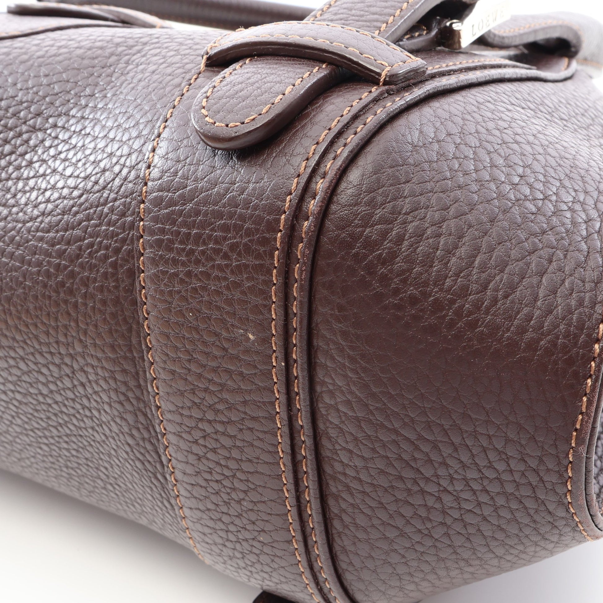 センダ ハンドバッグ レザー ダークブラウン ロエベ バッグ LOEWE