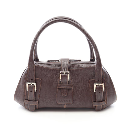 センダ ハンドバッグ レザー ダークブラウン ロエベ バッグ LOEWE