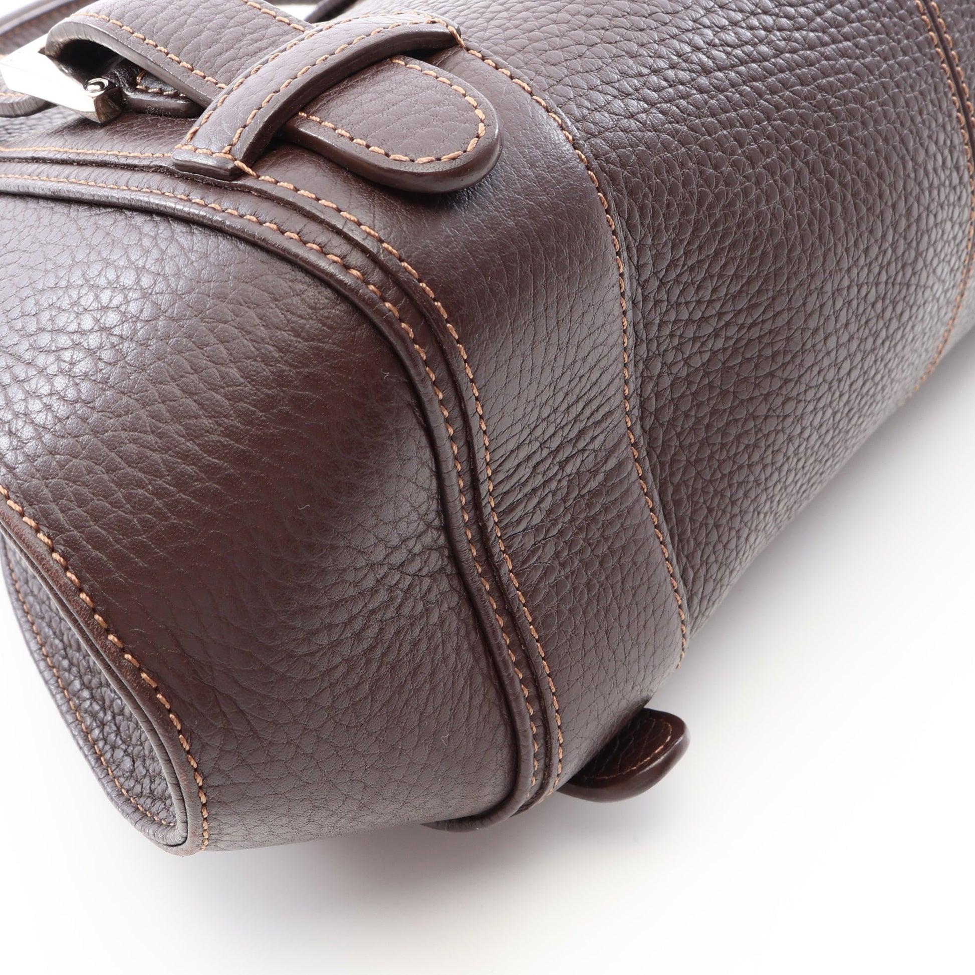 センダ ハンドバッグ レザー ダークブラウン ロエベ バッグ LOEWE
