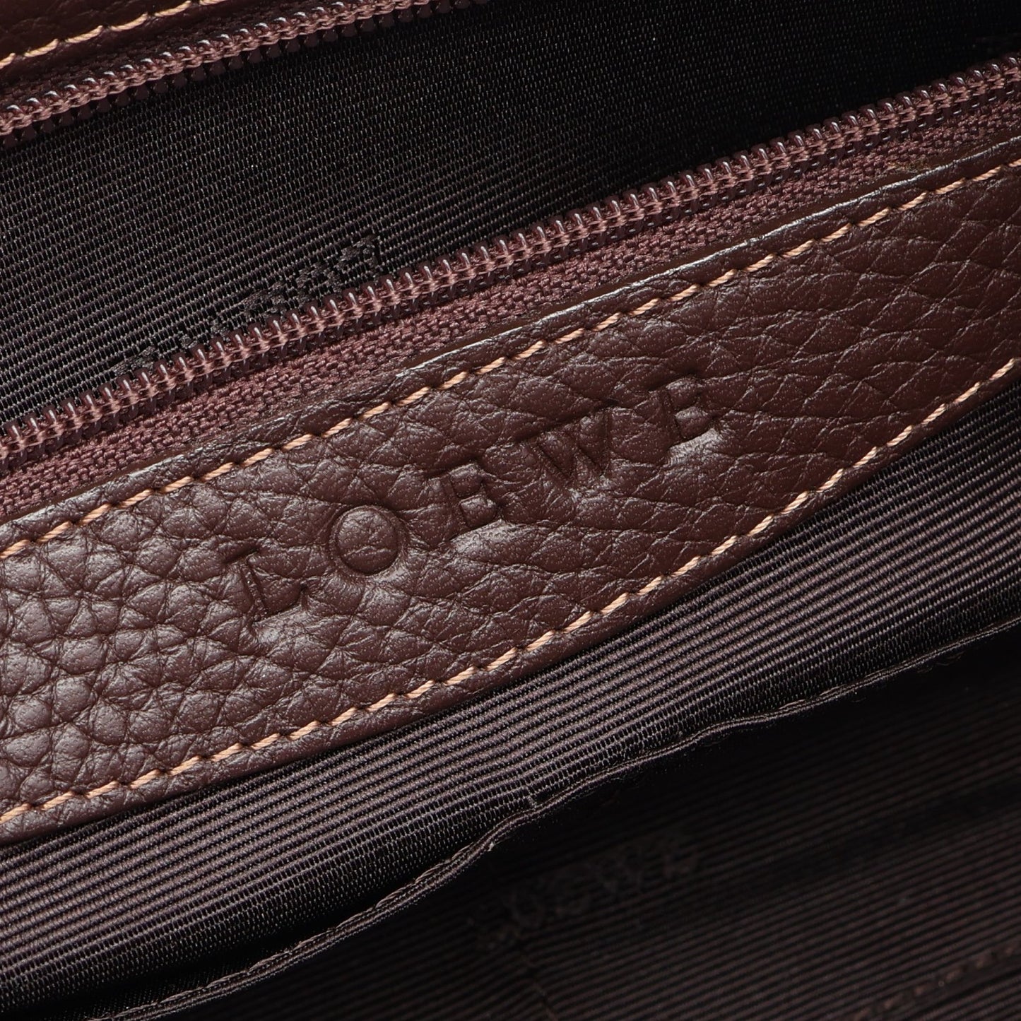 センダ ハンドバッグ レザー ダークブラウン ロエベ バッグ LOEWE