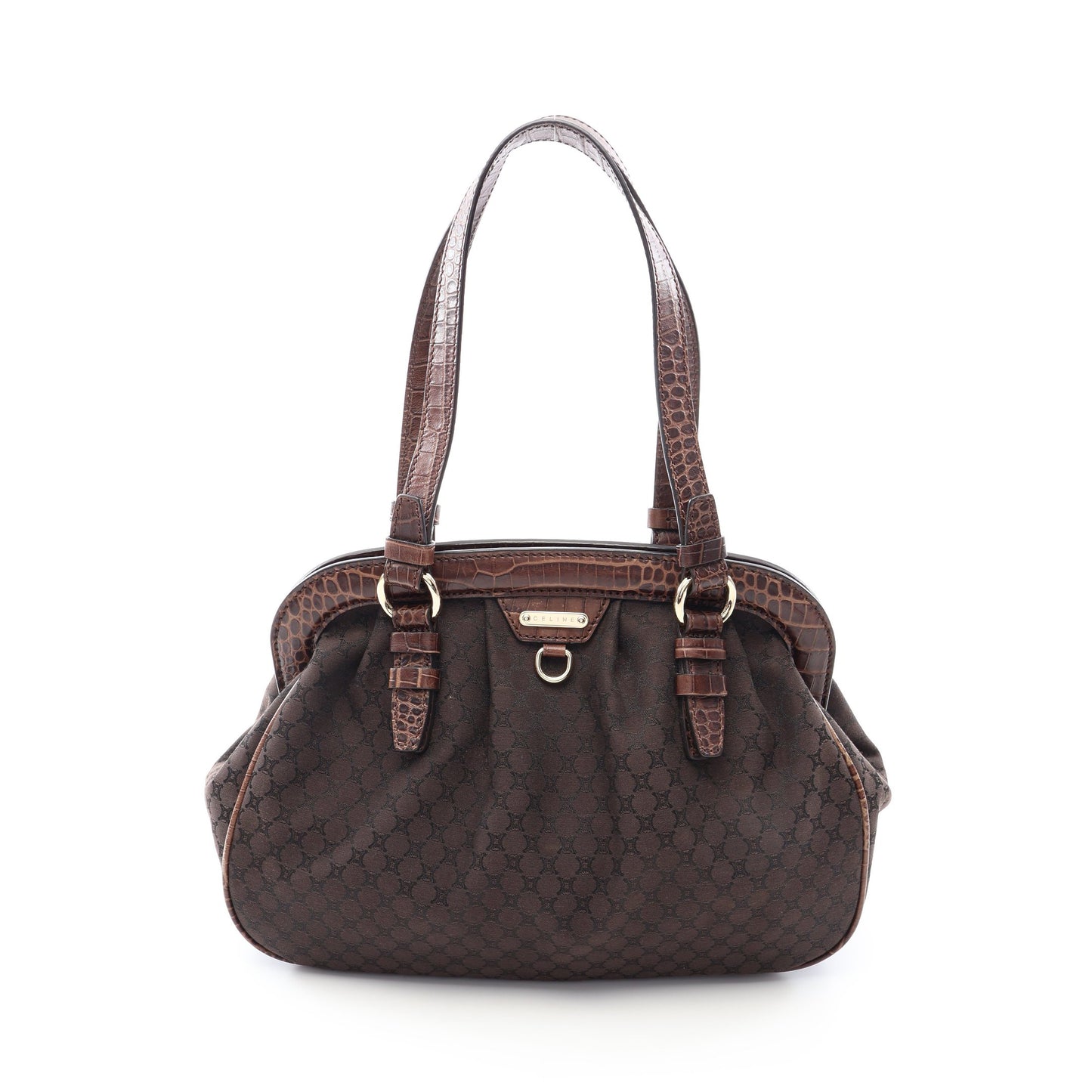 マカダム ショルダーバッグ トートバッグ キャンバス レザー ダークブラウン セリーヌ バッグ CELINE