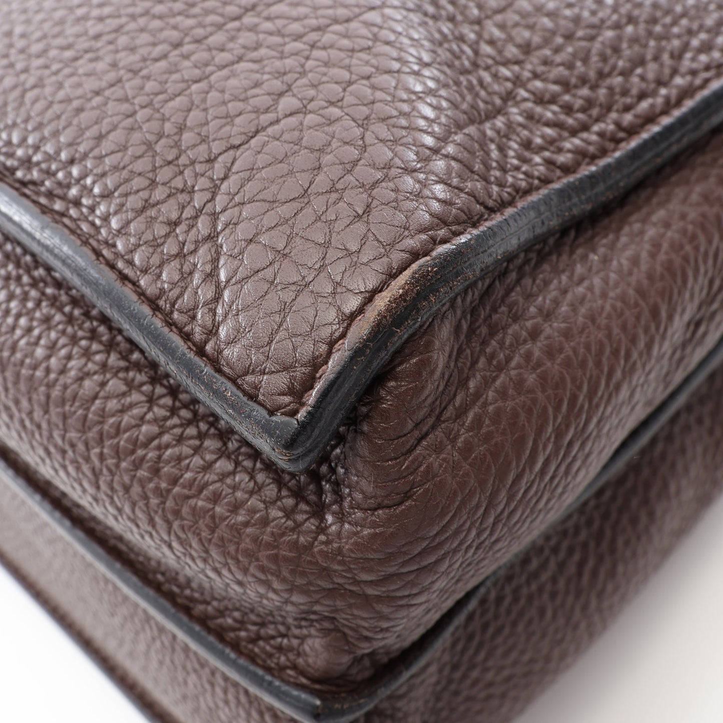 サックアデペッシュ41 ショコラ ビジネスバッグ ブリーフケース トゴ ダークブラウン シルバー金具 □P刻印 エルメス バッグ HERMES