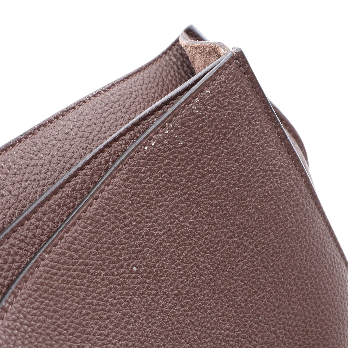 サックアデペッシュ41 ショコラ ビジネスバッグ ブリーフケース トゴ ダークブラウン シルバー金具 □P刻印 エルメス バッグ HERMES