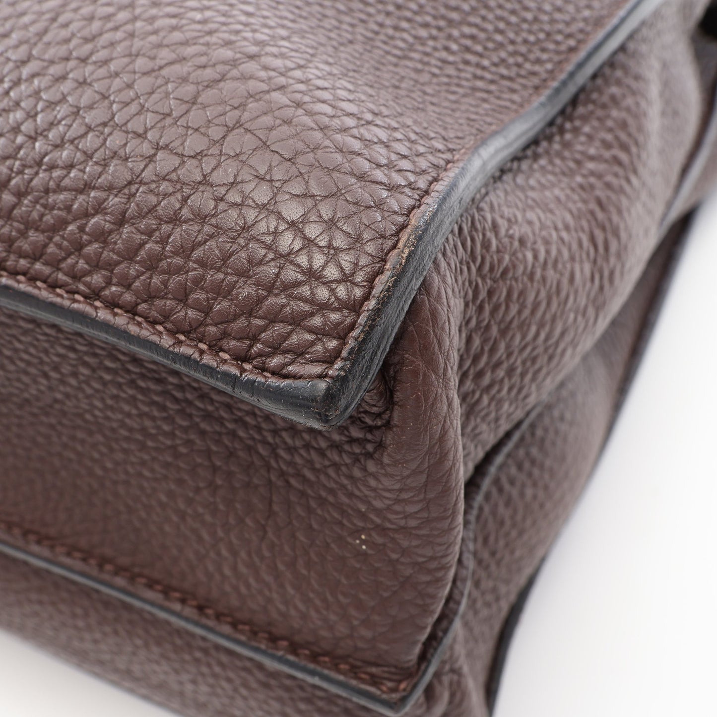 サックアデペッシュ41 ショコラ ビジネスバッグ ブリーフケース トゴ ダークブラウン シルバー金具 □P刻印 エルメス バッグ HERMES
