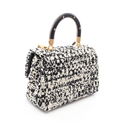 マトラッセ 2WAY ハンドバッグ ツイード レザー ホワイト ブラック ゴールド金具 シャネル バッグ CHANEL