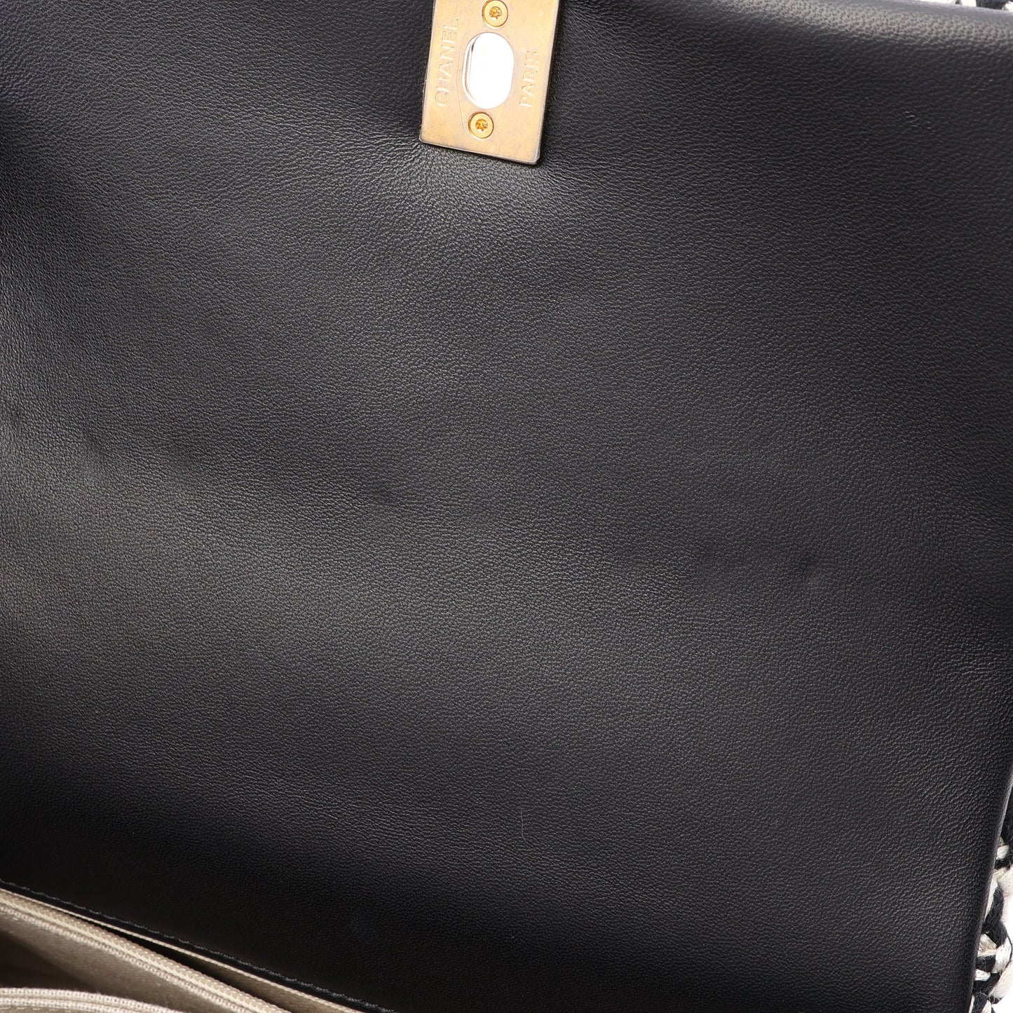 マトラッセ 2WAY ハンドバッグ ツイード レザー ホワイト ブラック ゴールド金具 シャネル バッグ CHANEL