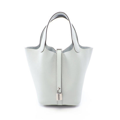 ピコタンロックPM ブルーペール ハンドバッグ トリヨンクレマンス ライトブルー シルバー金具 K刻印 エルメス バッグ HERMES