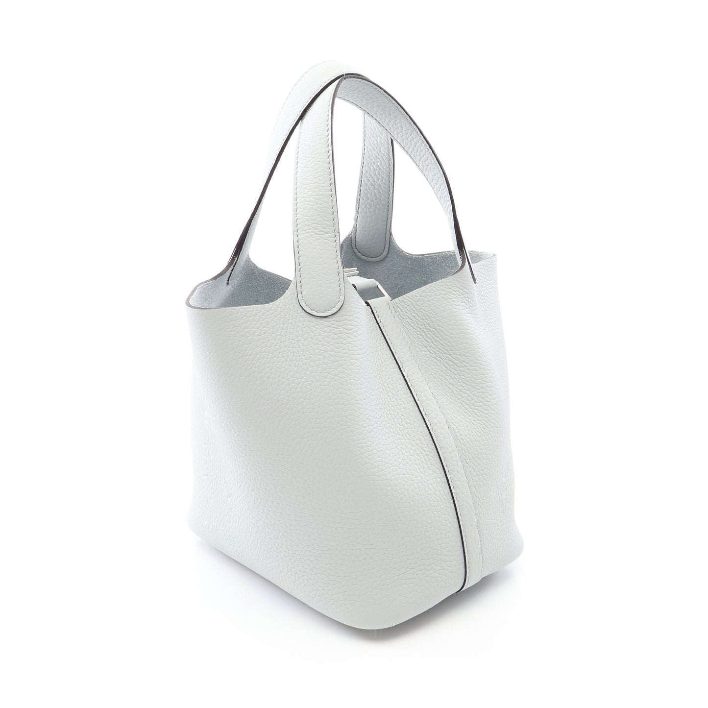 ピコタンロックPM ブルーペール ハンドバッグ トリヨンクレマンス ライトブルー シルバー金具 K刻印 エルメス バッグ HERMES