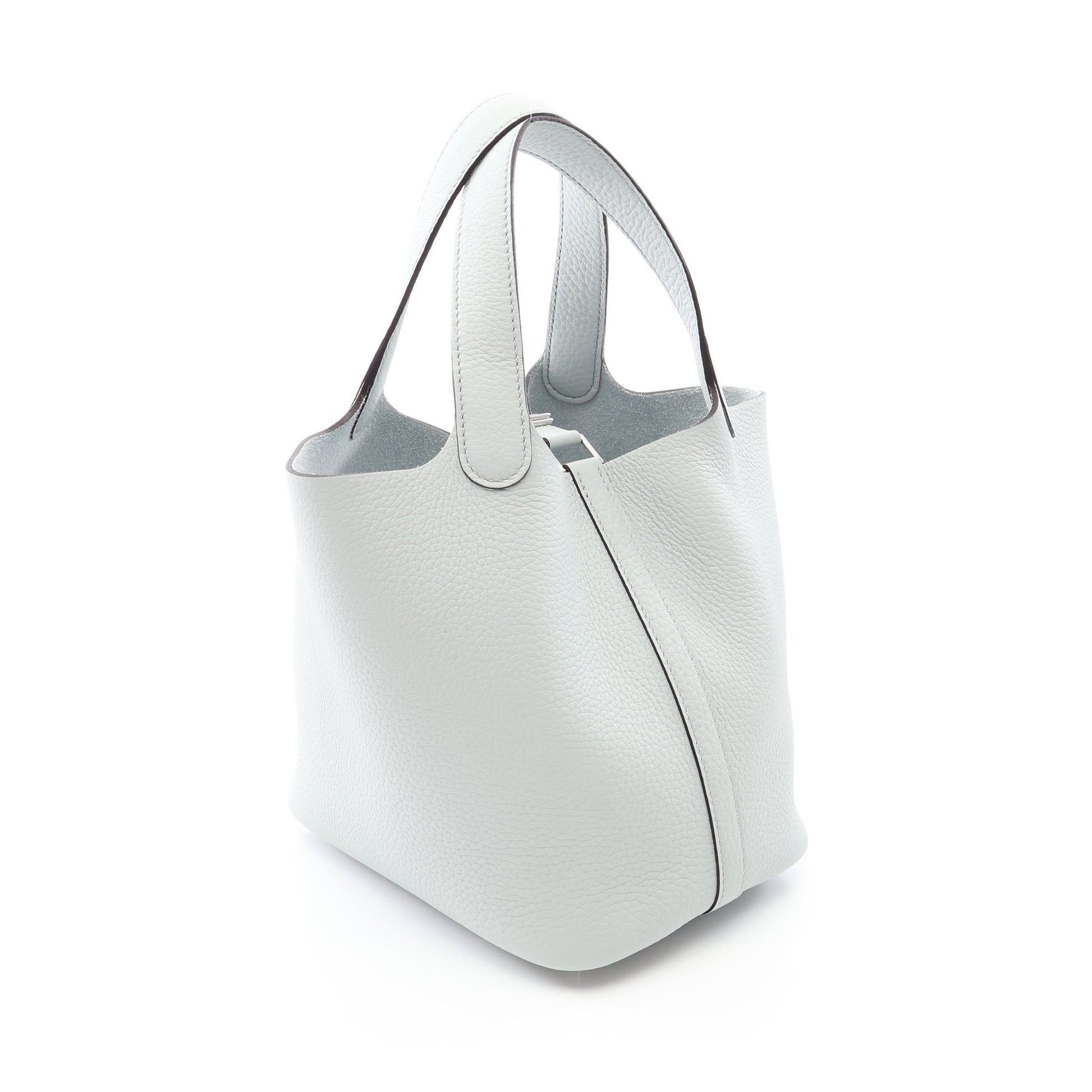 ピコタンロックPM ブルーペール ハンドバッグ トリヨンクレマンス ライトブルー シルバー金具 K刻印 エルメス バッグ HERMES