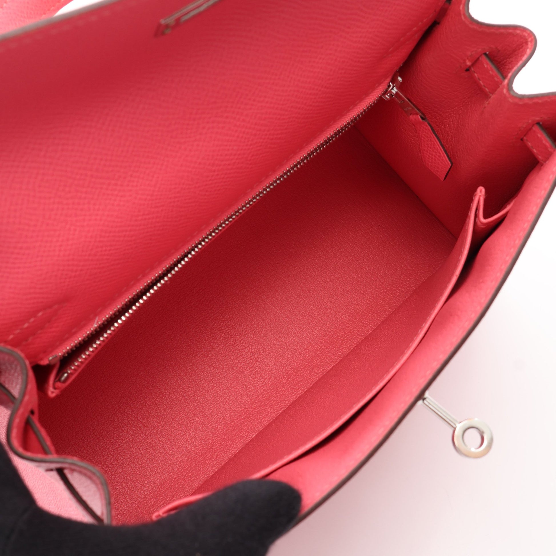 ケリー25 ローズアザレ 2WAY ハンドバッグ ヴォーエプソン ピンク シルバー金具 C刻印 エルメス バッグ HERMES