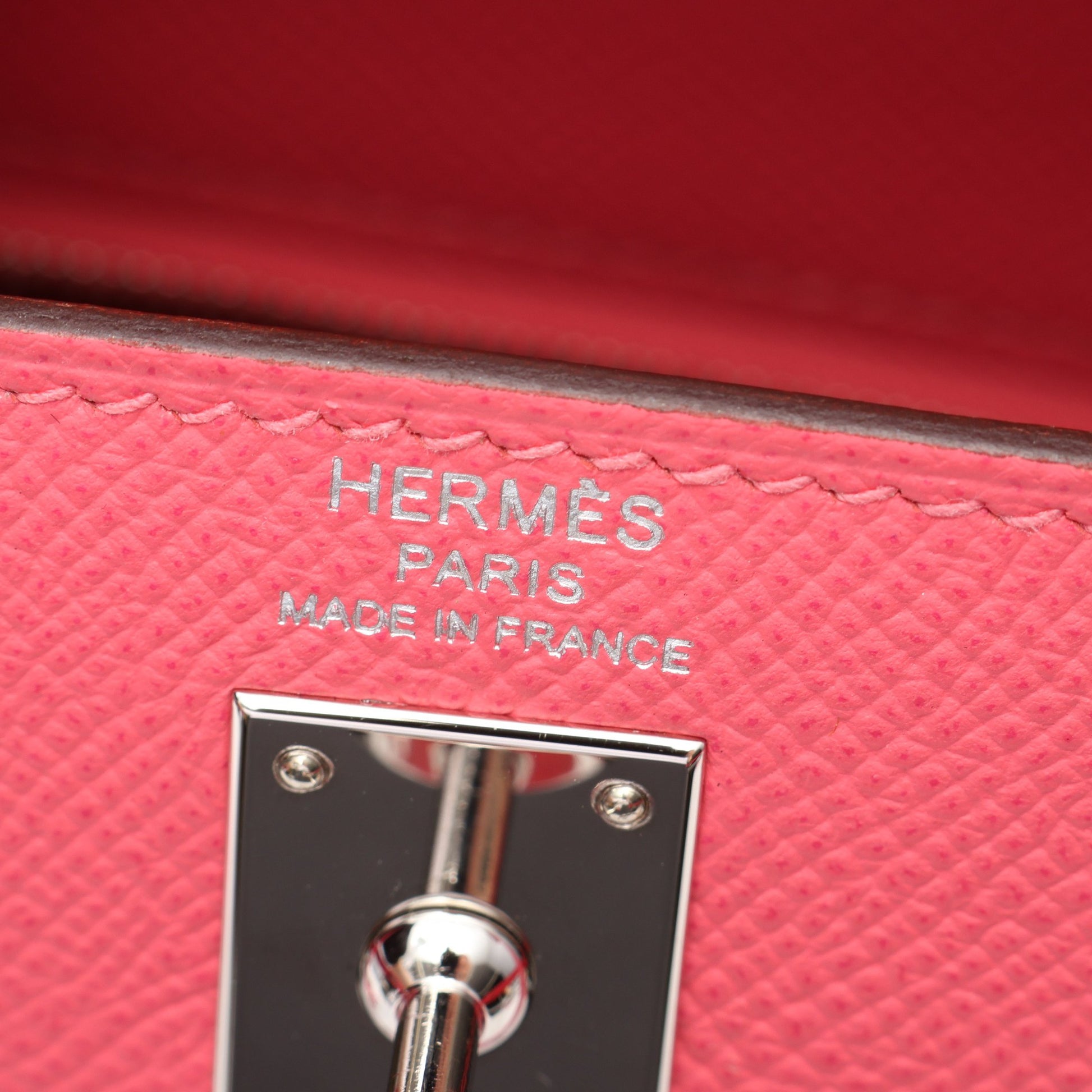 ケリー25 ローズアザレ 2WAY ハンドバッグ ヴォーエプソン ピンク シルバー金具 C刻印 エルメス バッグ HERMES