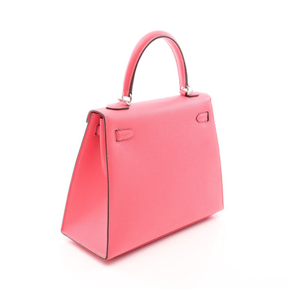 ケリー25 ローズアザレ 2WAY ハンドバッグ ヴォーエプソン ピンク シルバー金具 C刻印 エルメス バッグ HERMES