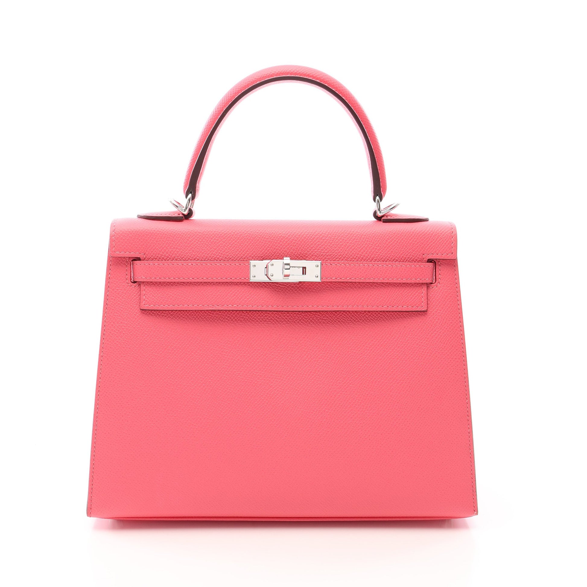 ケリー25 ローズアザレ 2WAY ハンドバッグ ヴォーエプソン ピンク シルバー金具 C刻印 エルメス バッグ HERMES