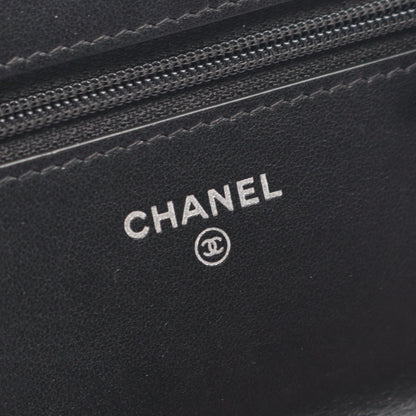 マトラッセ チェーンウォレット レザー ブラック シルバー金具 シャネル バッグ CHANEL