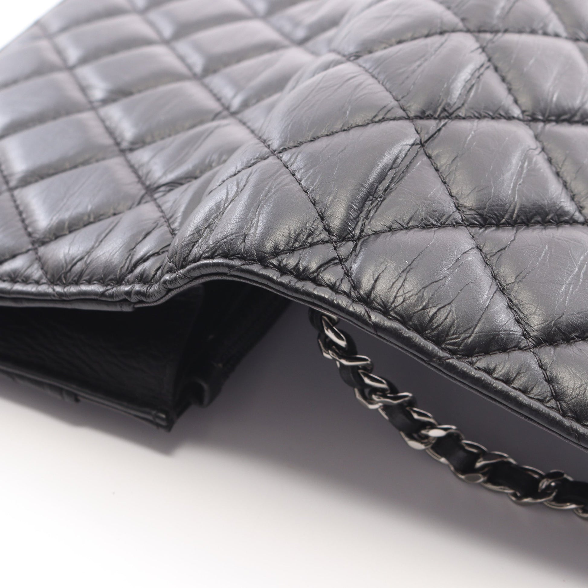 マトラッセ チェーンウォレット レザー ブラック シルバー金具 シャネル バッグ CHANEL