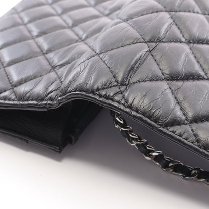 マトラッセ チェーンウォレット レザー ブラック シルバー金具 シャネル バッグ CHANEL