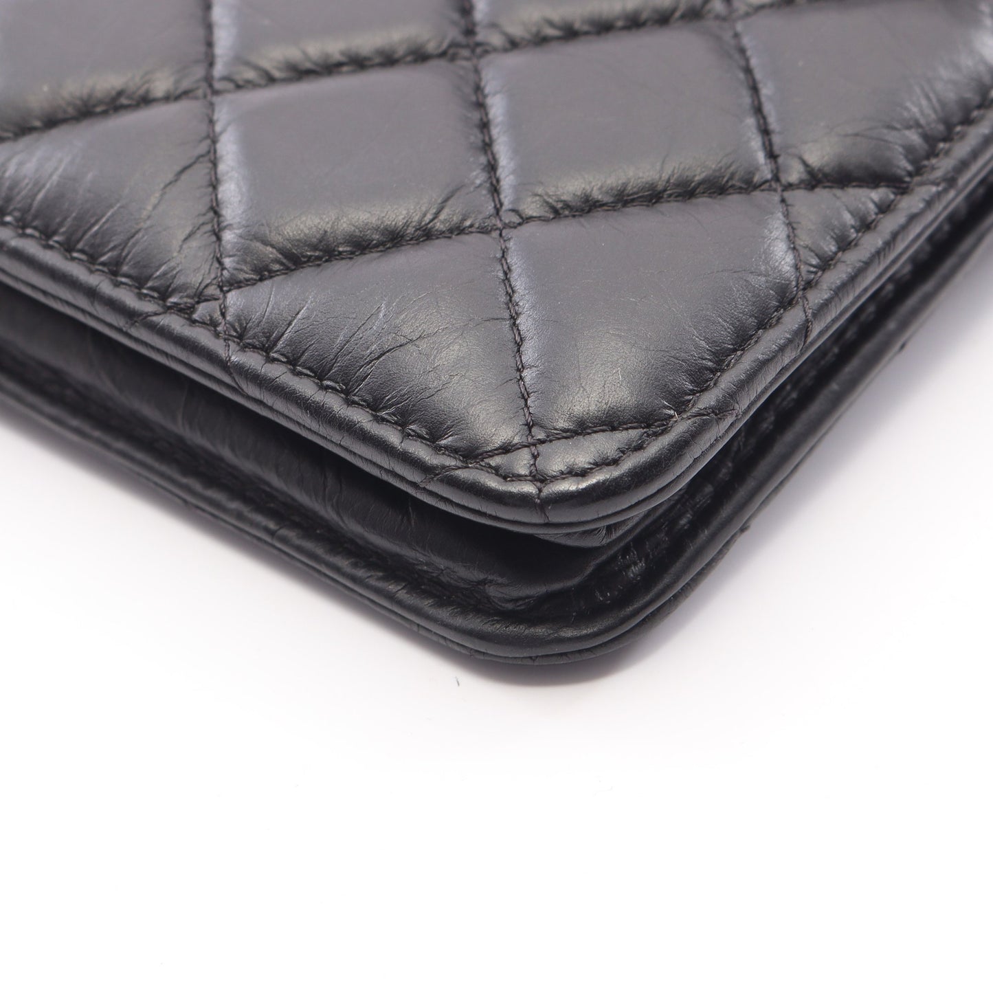 マトラッセ チェーンウォレット レザー ブラック シルバー金具 シャネル バッグ CHANEL