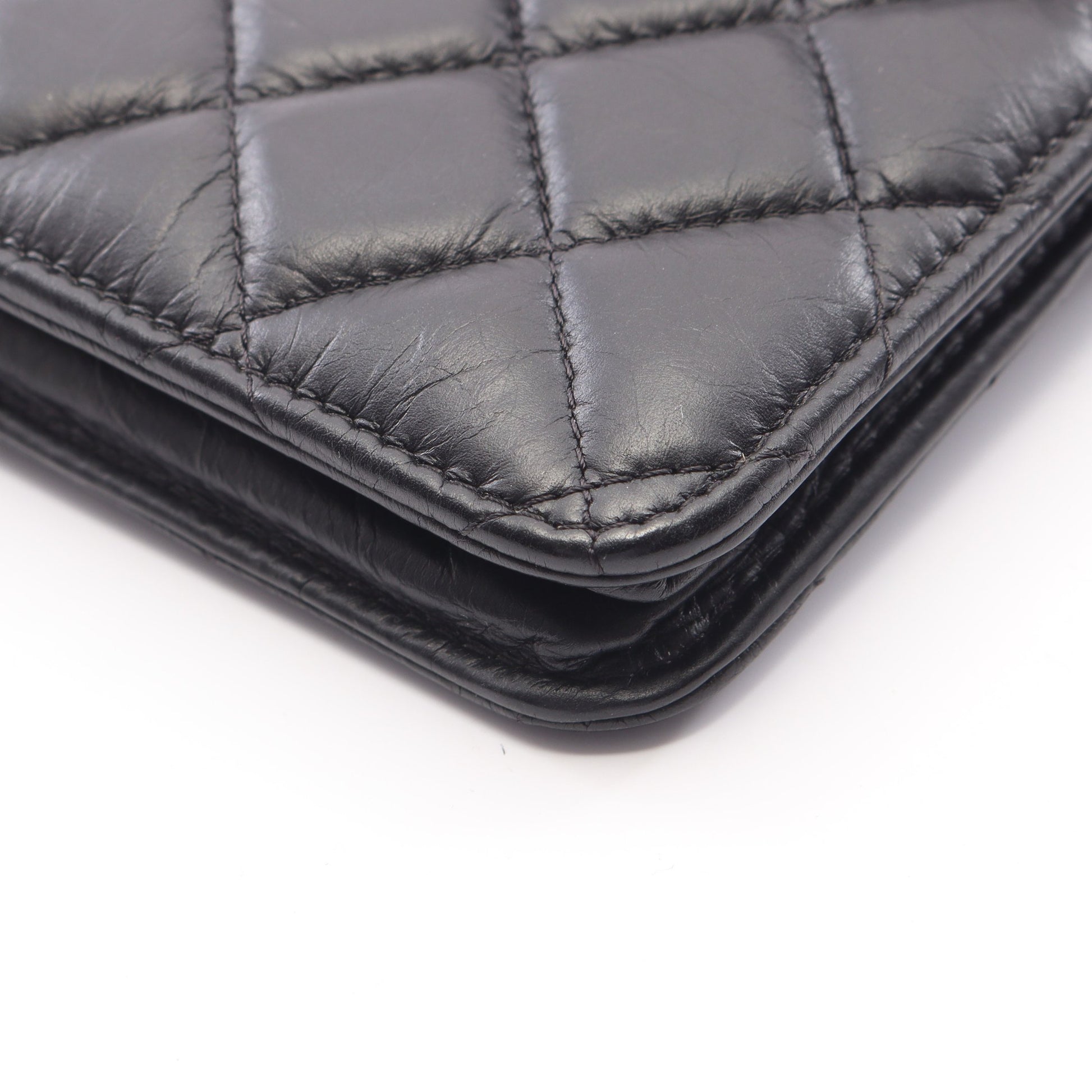 マトラッセ チェーンウォレット レザー ブラック シルバー金具 シャネル バッグ CHANEL