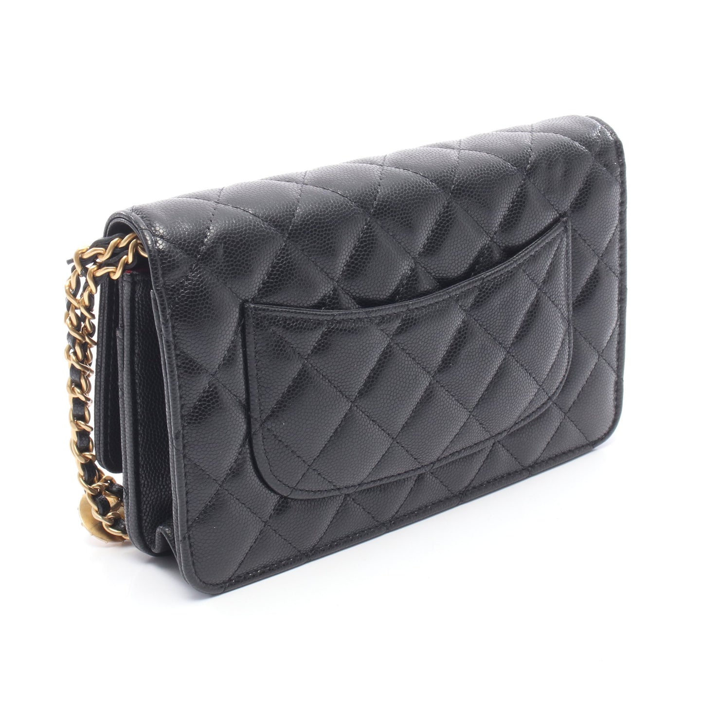 マトラッセ チェーンウォレット キャビアスキン ブラック ゴールド金具 シャネル バッグ CHANEL