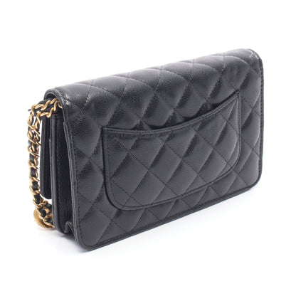 マトラッセ チェーンウォレット キャビアスキン ブラック ゴールド金具 シャネル バッグ CHANEL