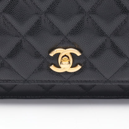 マトラッセ チェーンウォレット キャビアスキン ブラック ゴールド金具 シャネル バッグ CHANEL