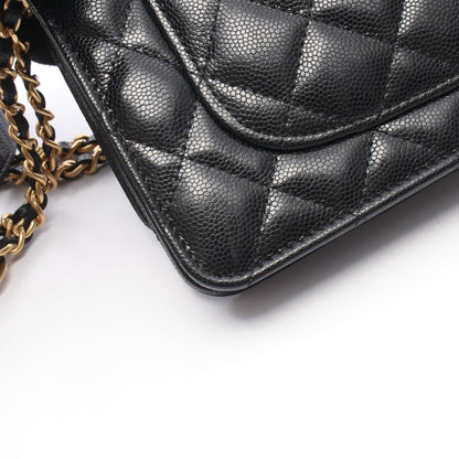 マトラッセ チェーンウォレット キャビアスキン ブラック ゴールド金具 シャネル バッグ CHANEL
