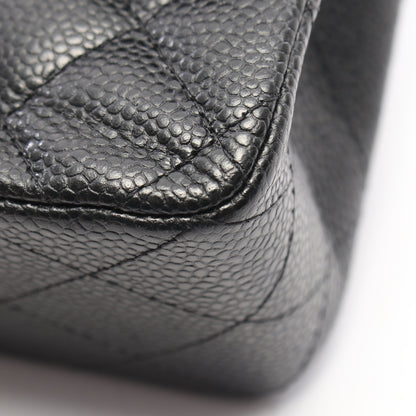 マトラッセ Wフラップ Wチェーンショルダーバッグ キャビアスキン ブラック ゴールド金具 シャネル バッグ CHANEL