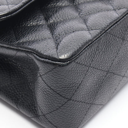 マトラッセ Wフラップ Wチェーンショルダーバッグ キャビアスキン ブラック ゴールド金具 シャネル バッグ CHANEL