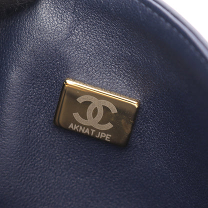 マトラッセ Wフラップ Wチェーンショルダーバッグ ラムスキン ネイビー ゴールド金具 シャネル バッグ CHANEL