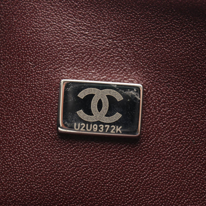 マトラッセ Wフラップ Wチェーンショルダーバッグ ラムスキン ブラック シルバー金具 シャネル バッグ CHANEL