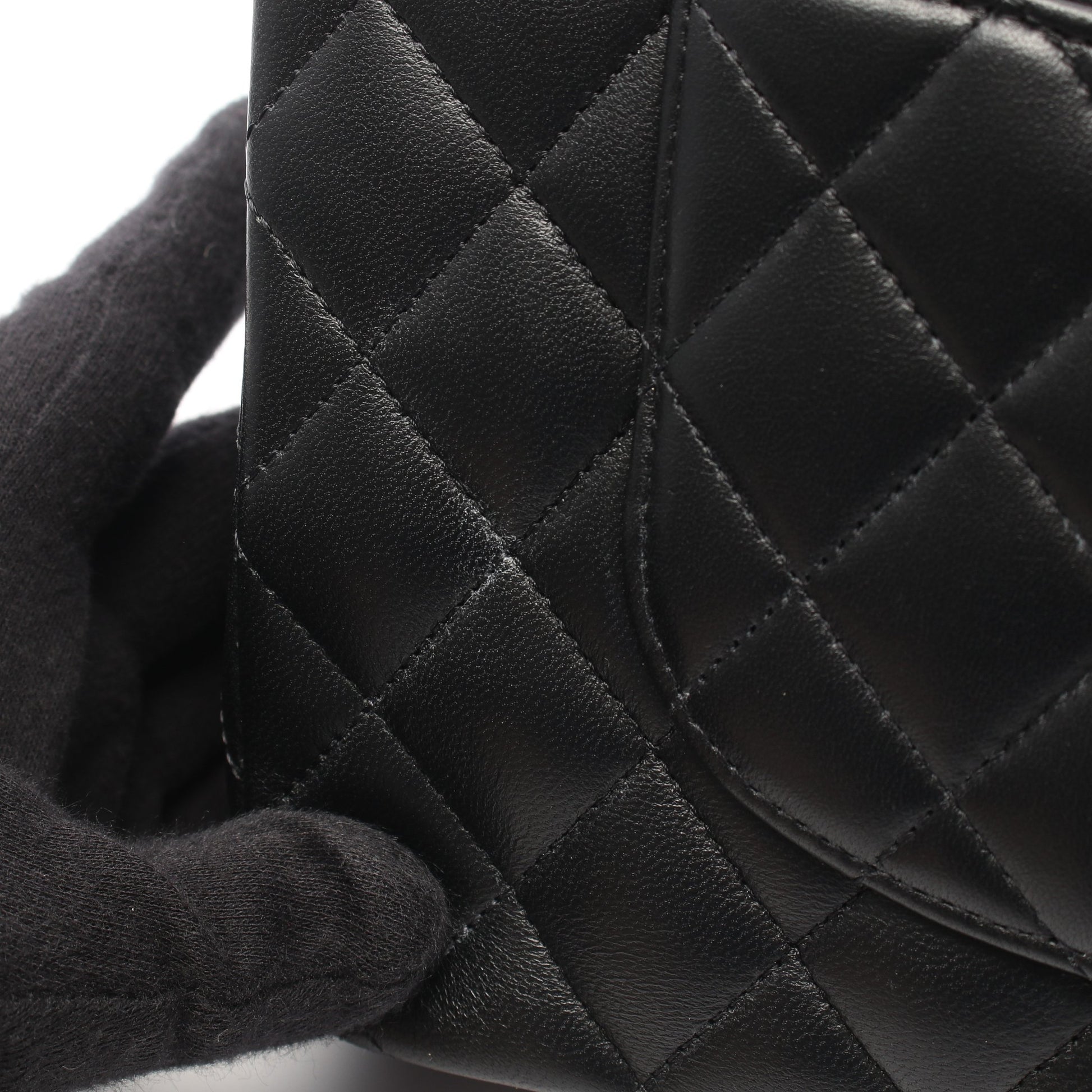 マトラッセ Wフラップ Wチェーンショルダーバッグ ラムスキン ブラック シルバー金具 シャネル バッグ CHANEL