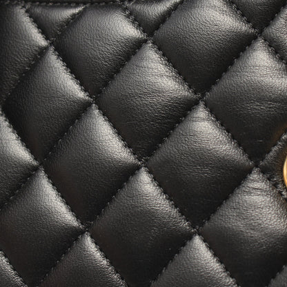 マトラッセ Wフラップ Wチェーンショルダーバッグ ラムスキン ブラック ゴールド金具 シャネル バッグ CHANEL