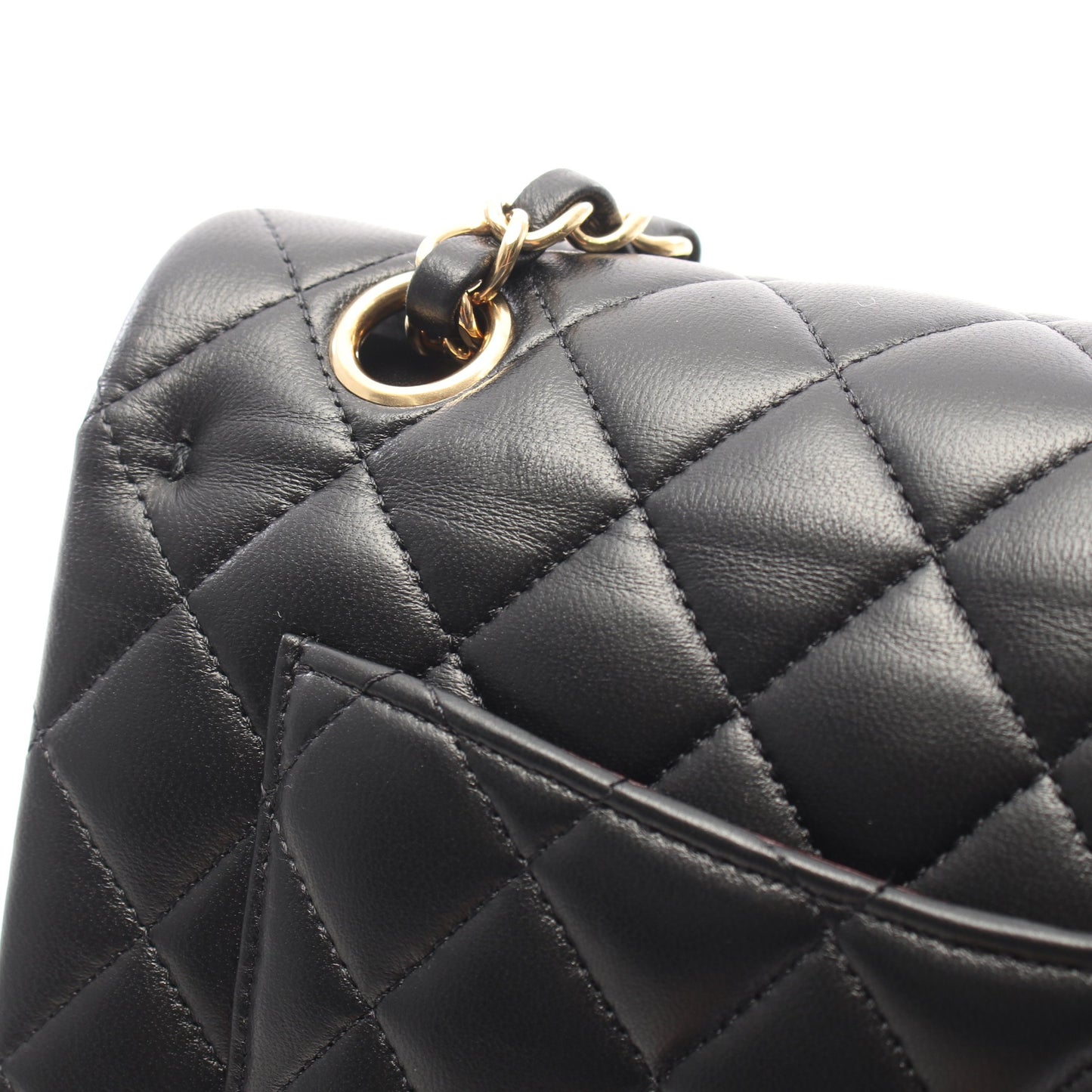 マトラッセ Wフラップ Wチェーンショルダーバッグ ラムスキン ブラック ゴールド金具 シャネル バッグ CHANEL