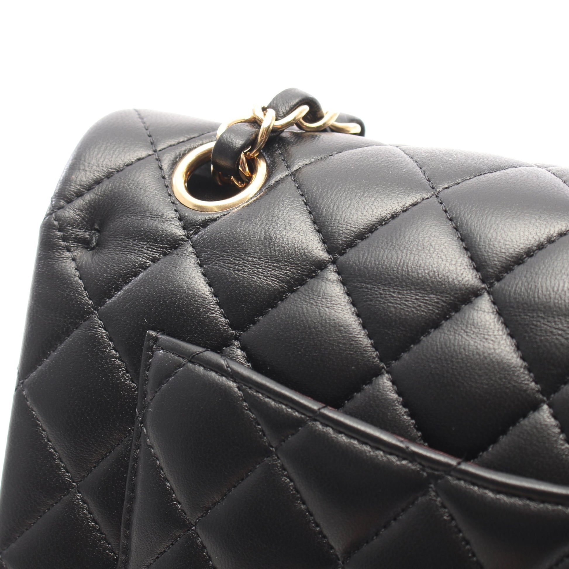 マトラッセ Wフラップ Wチェーンショルダーバッグ ラムスキン ブラック ゴールド金具 シャネル バッグ CHANEL