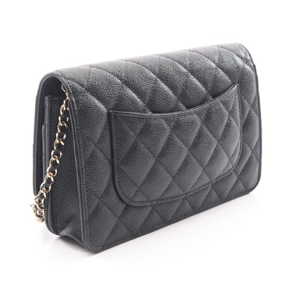 マトラッセ チェーンウォレット キャビアスキン ブラック ゴールド金具 シャネル バッグ CHANEL