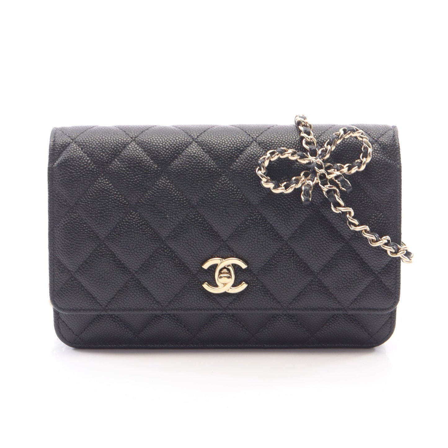 マトラッセ チェーンウォレット キャビアスキン ブラック ゴールド金具 シャネル バッグ CHANEL