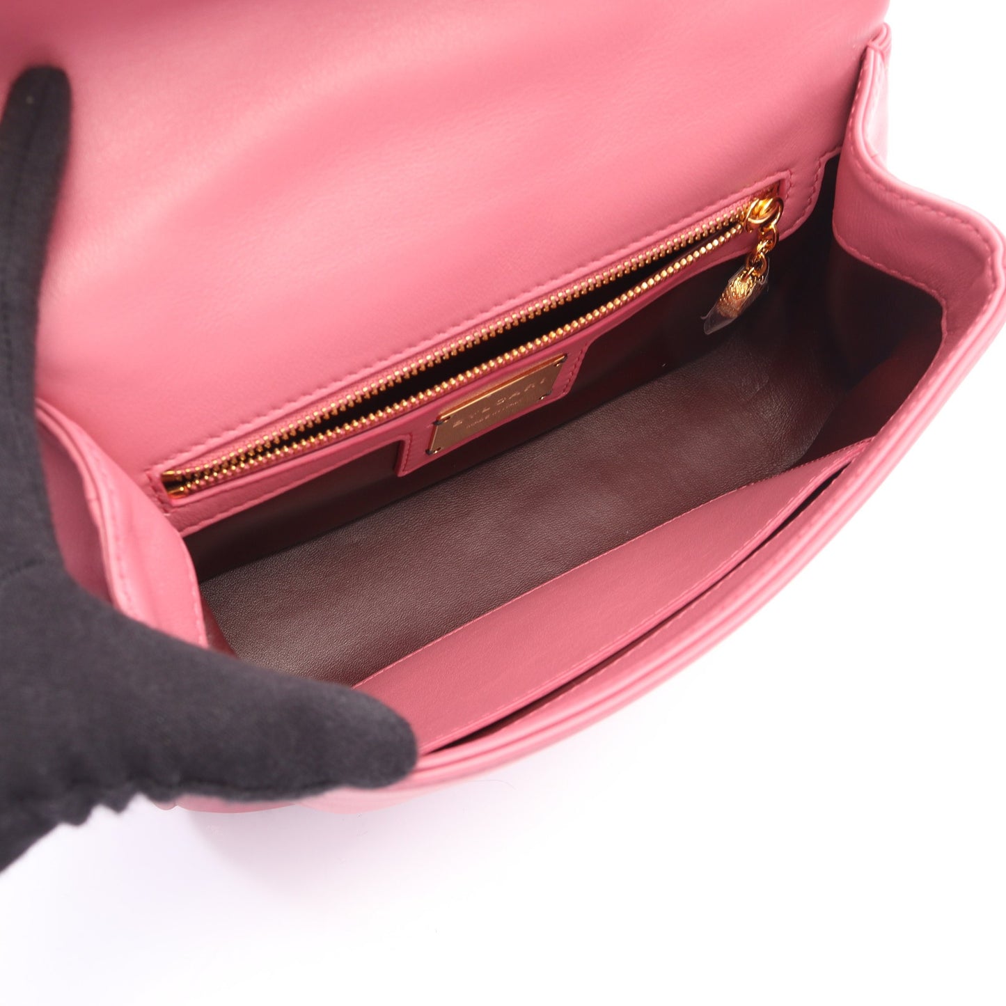 セルペンティ カボション 2WAY チェーンハンドバッグ レザー ピンク ブルガリ バッグ BVLGARI